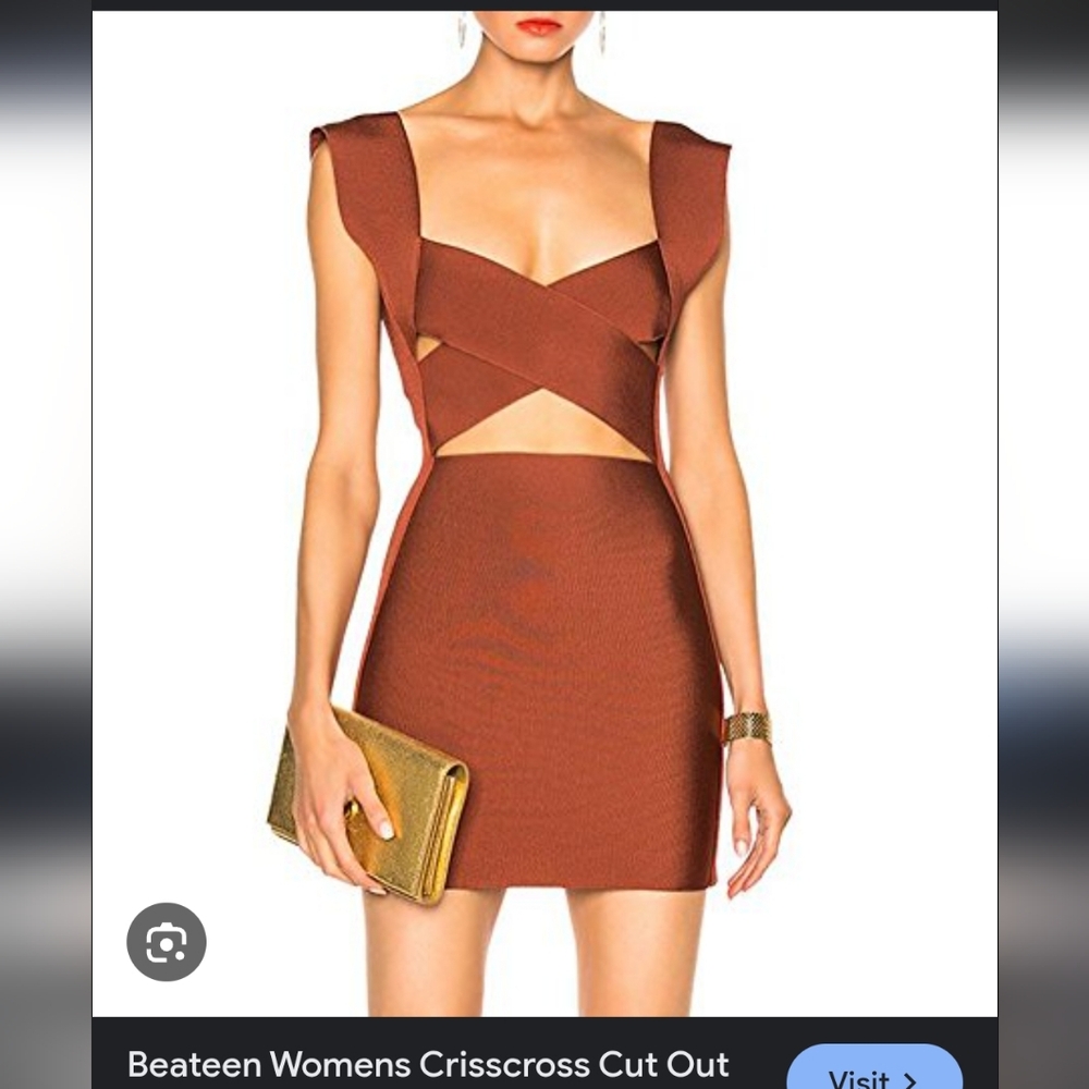 Chic Brown Mini Dress with Elegant Design